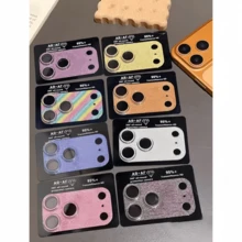 Compatible With IPhone 17 Pro Max/17/16/15/14/13, Elegant Black Diamond Camera Lens Protector, Luxury Obsidian Black Casing, 9H Hardness Anti-Scratch PC Material, Bubble-Free Adhesive, High-Definition Transparent Protection, No Blurring, Fashionable Decoration, Popular Women's Phone Accessories. Bubble-Free, High-Definition Transparent, Prevent Photo Blurring, Fashionable And Exquisite Neutral Design. - Black - View 7