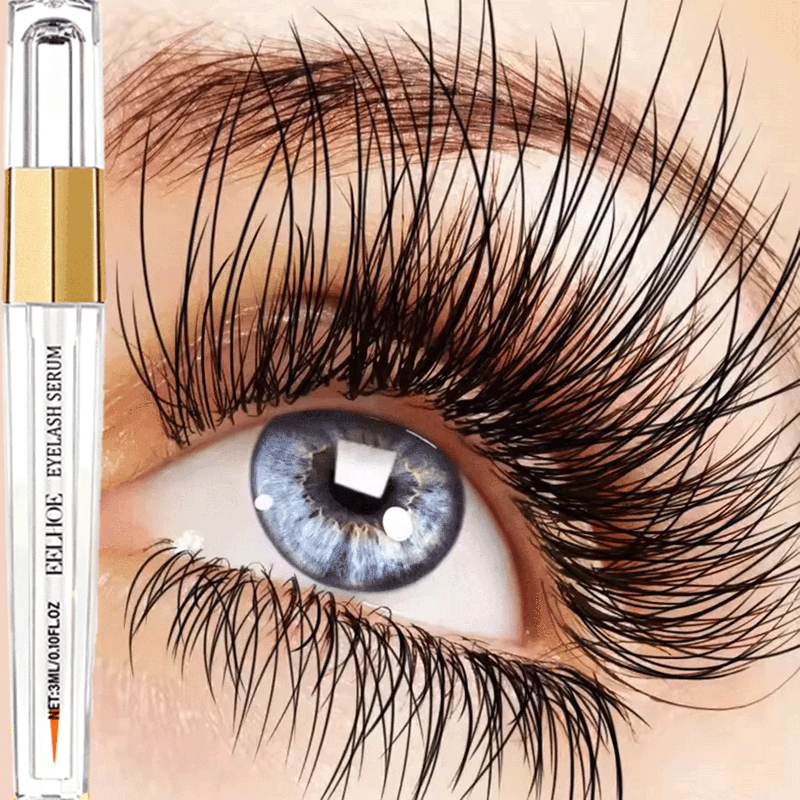 睫毛精华液 - 滋养睫毛和眉毛的配方，蕴含天然成分，有助于睫毛和眉毛变得更浓密、更丰盈，可用作眼妆睫毛膏凝胶底膏，打造浓密卷翘的睫毛。 - 黃色 - 查看 1