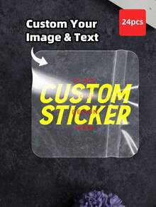 1/24/96/180pcs Personalized Labels, Square Labels, Transparent Stickers, Waterproof Stickers, Customizable Text, Patterns, Images And Company Logos, Custom Label Stickers, Company Logo Stickers, Convenient Stickers, Sealable Labels, Wrinkle-Resistant, Decorative Labels, Stationery Stickers, Ideal Gift For Father, Mother, Son, Daughter, Friends, Suitable For Wedding, Birthday, Party, Back To School, Halloween, Christmas, Small Business Stickers, Packaging - Red and White - View 18
