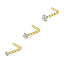 3/9/12pcs Nose Ring Set, Unisex, Low Allergy 316L Stainless Steel Hinged Clasp Nose Rings, Suitable For Ear Cartilage, Ear Conch, Ear Tragus, Ear Helix, Silver, Gold, Black, L-Shaped/Spiral/Straight Nose Studs, Genuine Body Piercing Jewelry