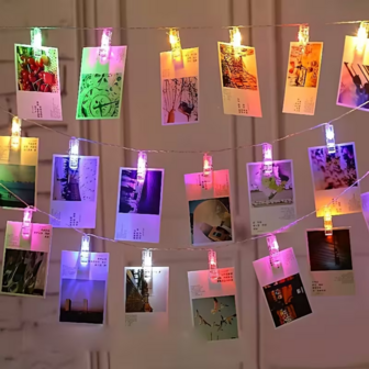 Photo Clip With LED Fairy String Lights And Transparent Clips For Hanging Pictures, Dormitory Bedroom Wall Decoration Wedding Decoration Anniversary Photos Birthday Review For Valentine's Day Wedding Gardens Party Decoration