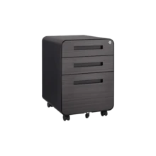 Mobile 3-Drawer Filing Cabinet For Office, Simple And Versatile Style, For Legal/Letter/A4 Size Files, 5 Anti-Tip Casters, Cold-Rolled Steel, Waterproof And Moisture-Resistant, White - Black - View 10