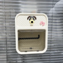 壁挂式卫生纸架，带大卷卫生纸收纳盒、粘性纸巾分配器和带盖防水塑料收纳盒，适合小空间，安装简便，无需钻孔。浴室用品，浴室配件，浴室工具