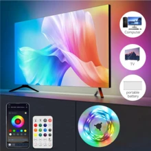 NBBUFF 1 Bộ dây đèn LED, Cấp nguồn qua USB, Điều khiển bằng ứng dụng, Đồng bộ hóa âm nhạc, Đổi màu, Có thể điều chỉnh độ sáng, Nhiều chế độ, Tự dính, Có nhiều kích cỡ khác nhau, Thích hợp làm đèn nền TV/Máy tính, Ngày lễ, Trang trí nhà trong nhà, Không gian phòng ngủ - Nhiều màu - Xem 3