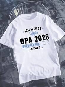Design Mit Der Aufschrift Ich Werde Opa 2026 Und Einem Ladebalken Für Zukünftige Großväter Schwarzes Tshirt Aus Baumwolle Für Männer Die Bald Großvater Werden