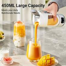 High-Power Blender, Wireless Household Juicer, Portable USB Charging Mini Blender And Juicer - 3 Modes, Digital Display, 15.22 Oz Capacity, Easy To Clean, Suitable For Travel - Enjoy Fresh Juice Anytime, Anywhere, 1300mAh Battery - 彩色 - 查看 3