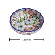 1pc European & American Creative Ceramic Soup Plate, 5.8 Inch Hand-Painted Round Dinner Plate, Tableware, Household Salad Bowl - Multicolor - View 11