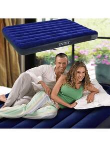 One Set Of Portable Extra-Thick Inflatable Air Mattress - Waterproof Camping Mattress With Manual Air Pump, Foldable And Expandable, Made Of Thickened PVC Material That Is Waterproof, Moisture-Proof, And Wear-Resistant. Skin-Friendly, Soft, Comfortable, And With Strong Load-Bearing Capacity. - Multicolor - View 7