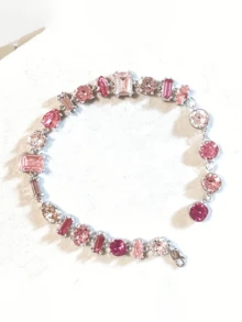 1pc Sweet Pink Bracelet For Women, Inlaid Luxury Fashion Versatile Friendship Bracelet, Holiday Gift - Bracelet - View 9