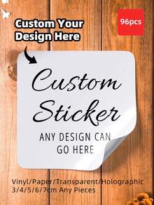 1/24/96/180pcs Personalized Labels, Square Labels, Transparent Stickers, Waterproof Stickers, Customizable Text, Patterns, Images And Company Logos, Custom Label Stickers, Company Logo Stickers, Convenient Stickers, Sealable Labels, Wrinkle-Resistant, Decorative Labels, Stationery Stickers, Ideal Gift For Father, Mother, Son, Daughter, Friends, Suitable For Wedding, Birthday, Party, Back To School, Halloween, Christmas, Small Business Stickers, Packaging - Red and White - View 47