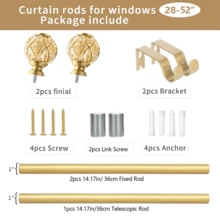 1 pieza Barra de cortina de metal plateado reforzada, Riel de cortina de acero inoxidable de 28-122 pulgadas, Terminales decorativos de barra de cortina de resina con lámina de oro, 1 pulgada de diámetro, impermeable, resistente a la oxidación, de alta calidad, versátil, fácil instalación, antideslizante, adecuado para baño, dormitorio, sala de estar, accesorio ideal para la decoración del baño - Multicolor - Ver 12