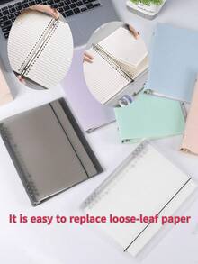 1 Carpeta A5/A4 - Cuaderno de hojas sueltas de PP resistente, capacidad de 180 páginas, superficie mate, núcleo desmontable - Escuela, oficina, diario, organizador de proyectos - Compatible con carpetas de anillas y grapas - Útiles escolares, almacenamiento de documentos, diseño elegante, estructura duradera, para profesionales de oficina