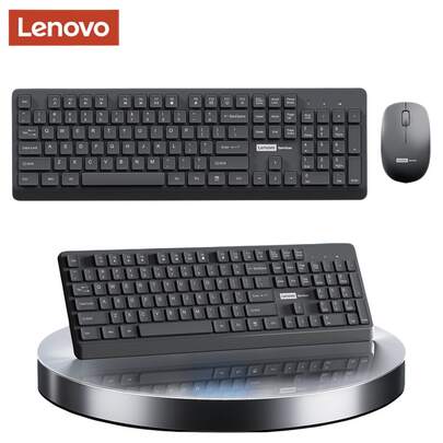 Lenovo KN260 无线键鼠套装，静音全尺寸 104 键键盘，2.4GHz 稳定连接，符合人体工学设计，超长续航，兼容 PC 台式机和笔记本电脑，是游戏、办公和家庭使用的理想之选。