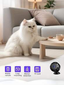 内置AP热点/WiFi热点，145°广角，移动侦测报警，高清红外夜视，360°旋转支架，菱形设计，支持安卓/iOS APP控制，150mAh电池可连续录制30-40分钟，5㎡录制范围，支持TF卡存储，720P高清分辨率，是完美的圣诞节和新年礼物。