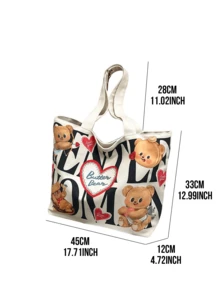 Butter Bear Crossbody Bag - White PU Leather, Decorated With Fluffy 3D Cartoon Bear Pattern, Cute Mini Bag With Adjustable Shoulder Strap And Zipper, Soft And Adorable Harajuku Street Style Bag, Suitable For Teens, Girls And Women, Perfect For Daily Outings, School, Shopping, Travel And Casual Gatherings, A Lovely Gift For Birthdays, Holidays And Special Occasions - White - View 4