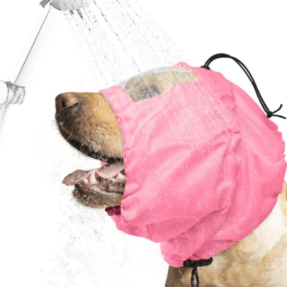 1 pièce/Bonnet de douche imperméable pour animaux de compagnie ! Protection douce, ajustement confortable, soins de bain plus faciles.