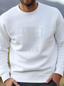 Mens  Lawyer  Sweatshirt, Funny New Lawyer Born To Argue Shirt, Fun Gift For Lawyers, Law School Graduation Gifts Sweatshirt - 白色 - 查看 1