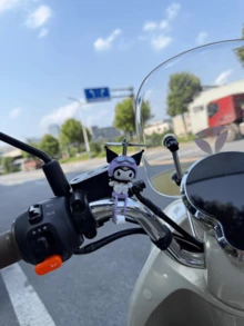 Sanrio Characters Bamboo Dragonfly Ornament, Adorable Decoration For Electric Bikes & Scooters, Features Iconic Sanrio Characters (Kuromi) With Rotating Bamboo Dragonfly Design. Made Of Durable Plastic, Easy To Install On Handlebars, Adds Cute Charm To Your Ride, Suitable For Sanrio Fans Of All Ages, Perfect For Daily Commuting, Weekend Outings Or Personalizing Your Vehicle, Multi-Functional As A Fun Ornament & Collectible