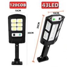 Luz solar LED potente con 3 modos de iluminación, luz de pared para calle con sensor de movimiento para jardín, patio, porche, camino, granja, luz decorativa - Negro - Ver 6