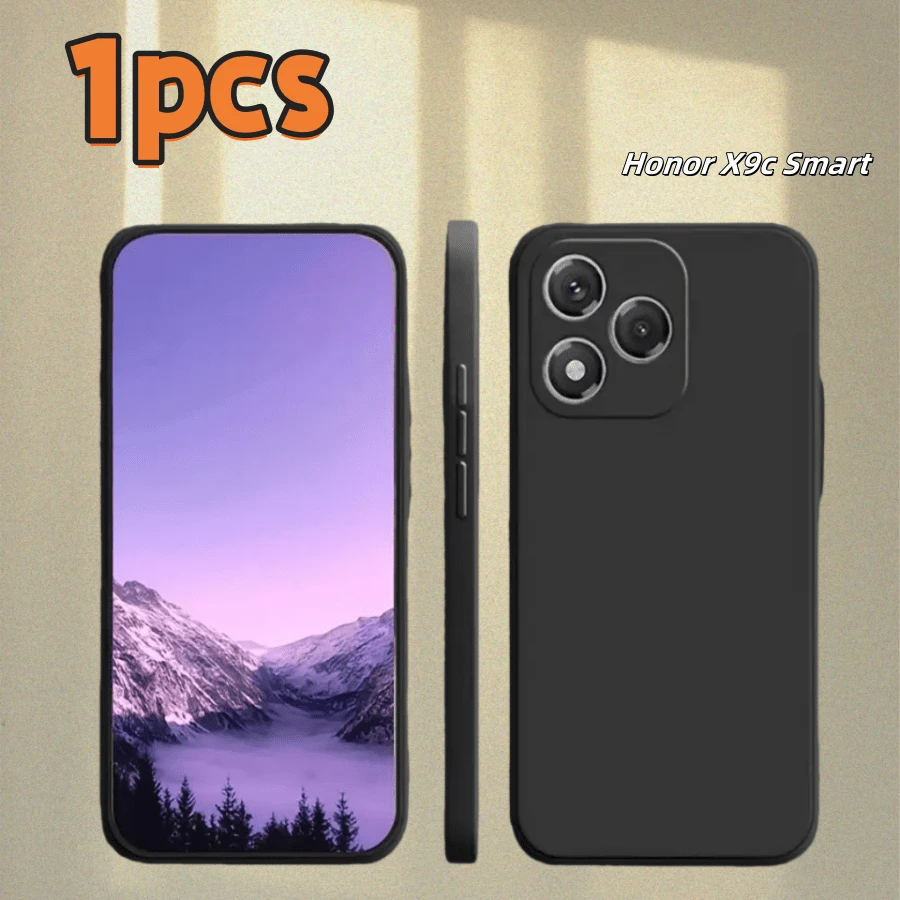 Capa preta com orifícios de precisão para celular, resistente a quedas, adequada para Honor, compatível com X60 Pro 5G/ X9C 5G/Magic 7 Lite/ X9C Smart 5G/MAGIC 7 PRO 5G/ PLAY 9C 5G /200 Smart 5G/Play 9T 5G / X7C 4G/ X6B 4G/200 PRO 5G/X8C 4G e modelos da mesma série. Capa para celular, capa resistente a quedas, capa transparente, capa minimalista, capa de cor sólida, capa transparente, capa de TPU resistente a quedas. - Preto - Ver 1