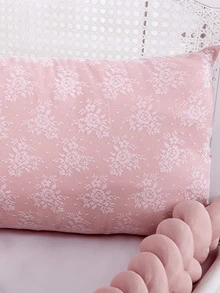 Brubrelel Babys Personalized 8-Piece Baby Crib Set For Girls And Boys - 100% Cotton With Braided Detail - Màu hồng gỉ - Xem 4