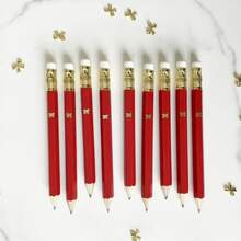 24 Pcs Red And Gold Foil Bow Mini Pencils: Bridal Shower Game Pencils- Golf Pencils, Wedding Pencils, Shower Favor, Gifts - Red - View 2