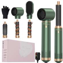 ATOPSKINS Herramienta de peinado multifuncional 5 en 1 (cepillo de aire caliente + rizador automático) | 5 cabezales reemplazables + 3 ajustes de temperatura | Rizado automático, crea rizos/ondas/lisos de nivel de salón | Volumiza el flequillo, aumenta el volumen de la raíz, adiós al frizz | Peinado personalizable, crea capas/rizos hacia adentro | Apto para todo tipo de cabello - Tipo de Enchufe A USA (110-127V) - Ver 14