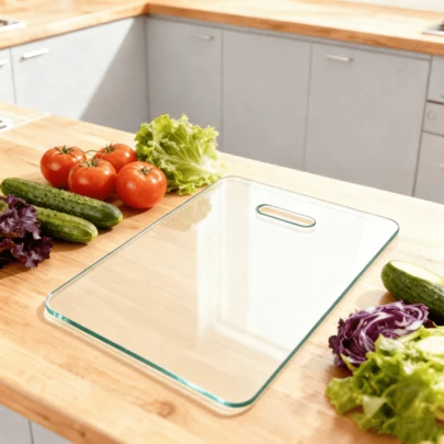 Tempered Glass Cutting Board With Hanging Hole, Scratch-Resistant, Heat-Resistant, Durable, Multi-Functional Cutting Board For Cutting Cooked Food, Vegetables, Fruits, Perfect Gift For Thanksgiving, Christmas