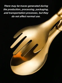 1PC Minimalist Gold & Silver Salad Tongs, Stainless Steel 2-In-1 For Salads, Pasta & Side Dishes, Great For Modern Kitchens, Studio Apartments, Holiday Gifting (Christmas, Thanksgiving) - Sleek & Functional, Must-Have For Minimalist Homes & Gift For Design Lovers #MinimalistKitchen #StudioApartment #HolidayGift #DesignLover #SleekUtensils - Multicolor - View 11