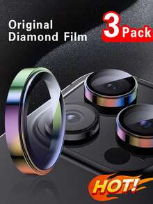 3pcs Apple Anti-Fingerprint Camera Lens Protector Film Compatible With IPhone 16E 16 Pro Max/16 Pro/16/16 Plus/15 Pro Max/15 Pro/15/15 Plus/14 Pro Max/14/14 Pro/14 Plus/13 Pro Max/13/12/11 Gift For Birthday, Family, Friends Alloy Metal With Tempered Glass Full Cover, Lens Protector, Phone Accessories Waterproof Shockproof Anti-Fall Anti-Fall Scratch Resistant