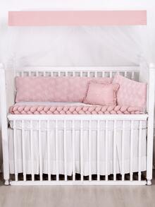 Brubrelel Babys Personalized 8-Piece Baby Crib Set For Girls And Boys - 100% Cotton With Braided Detail - Màu hồng gỉ - Xem 8
