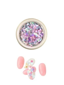 1 盒银色、金色、黑色、白色圆形亮片组合，全新闪亮圆点亮片随机混合，超级闪光美甲亮片组合，极简主义美甲装饰，美甲沙龙用品指甲指甲饰指甲宝石 - 銀色 - 查看 20