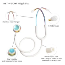 Estetoscopio profesional de doble cara, estetoscopio portátil para cardiología, equipo médico, estetoscopio para enfermeras y médicos. - Arcoíris - Ver 2