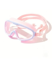 Nuevas gafas de natación con marco grande y tapones para los oídos, antivaho y protección UV - Multicolor - Ver 9