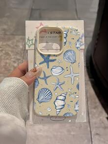 Ốp lưng điện thoại Shell 1pc màu trắng họa tiết vỏ sò, chất liệu TPU chống sốc, bao phủ toàn màn hình, tương thích với Apple 16, 15, 14, 13, 12, 11 Pro Max - Nhiều màu - Xem 2