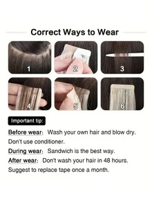 Tape In Hair Extensions Natural Black 100% Remy Human Straight Seamless Skin Weft Hair-Real Human Hair For Christmas Valentine's Day Birthday Gifts - Natural Black - View 7