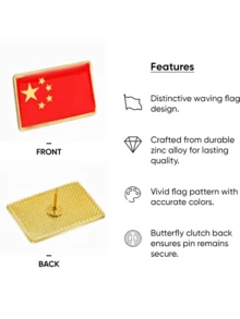 8件套 各国国旗金属方形徽章胸针配件