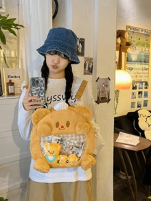 Butter Bear Plush Shoulder Bag – Fluffy Velvet 3D Cartoon Bear Shape Crossbody Purse with Adjustable Strap &Zipper Closure, Ultra-Soft Kawaii Aesthetic Mini Bag for Teen Girls and Women, Perfect for Daily School, Shopping, Travel, Date Nights & Weekend Outings, Girls and Women, Perfect for Daily School, Shopping, Travel, Date Nights & Weekend Outings, 時尚, sale, Valentina Culture Fans & Stylish Fashion Enthusiasts - 奶油小熊 - 查看 6