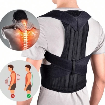 ComfortFit Unisex Posture Corrector - Adjustable, Breathable Orthopedic Brace - Seamless Design, Supports Upper Back, Spine, Neck And Shoulders - Suitable For Daily Wear, Stabilizes Collarbone - Promotes Healthy Posture, Prevents Hunchback - Plus Size