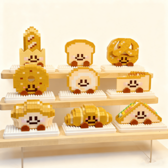 DIY 迷你面包积木，成人版微粒组装系列，节日礼物
