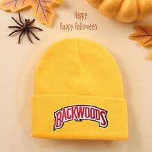 1pc Unisex Black Backwoods Embroidered Beanie, Y2K Style, Warm Knit Hat For Outdoor/Casual Wear, Suitable For Winter, Christmas Hat - trắng - Xem 7