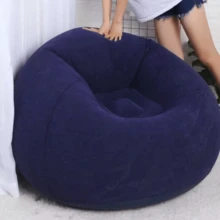 Puff Gigante Redondo 99*83 Puff Gigante suede Promoção - Azul Royal - Visão 5