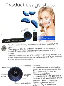 EMS面部按摩器，眼部提拉紧致，抗皱，V脸肌肉刺激美容仪 - 白色 - 查看 4