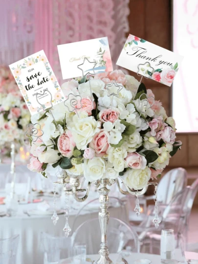 1/12/24个装备忘录夹，桌面收纳好帮手，超可爱备忘录夹，可用于夹笔记、照片和提醒事项，心形、星星、花朵和音符造型，宿舍、家庭办公室和书房的理想礼品套装，时尚回形针，夹持牢固，磁性和塑料两种款式可选，用途广泛，方便标记标题，提升可见度。