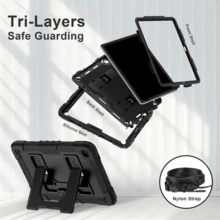 Camynra C5 Bracket Tablet Protective Case For Galaxy Tab A11/A11 Plus 11inch/A9 8.7inch/A9 Plus For  Series A16 11th 10th 10.9 AIR5 Air 11 M2/M3 Mini6 Mini7 Tablet Case - màu đen - Xem 3
