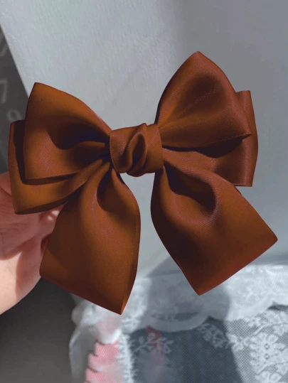 1 pièce Accessoire pour cheveux Femme Nœud, Clip à cheveux en satin mignon, Décoration de cheveux rétro à longue queue, Clip à cheveux en métal, Essentiel pour la rentrée scolaire, Pince à cheveux, Épingle à cheveux, Clip à cheveux, Accessoires pour cheveux pour femmes, Accessoires pour la tête, Épingle à cheveux