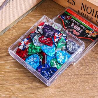 6 st Alice gitarrplektrum blandade, ABS matt finish halkfria gitarrplektrum med plektrumfodral, lämplig för akustisk gitarr, elgitarr, bas, ukulele