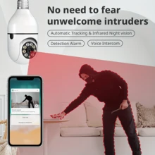 2PCS  Security Cameras Light Bulb Camera 1080P Resolution Home Wifi Security Camera Intelligent 360 PTZ Indoor Outdoor Light Bulb Camera Remote Voice Intercom HD Night Vision For Home Monitoring,Birthday Gift,Halloween Gift,Christmas Present - trắng - Xem 6