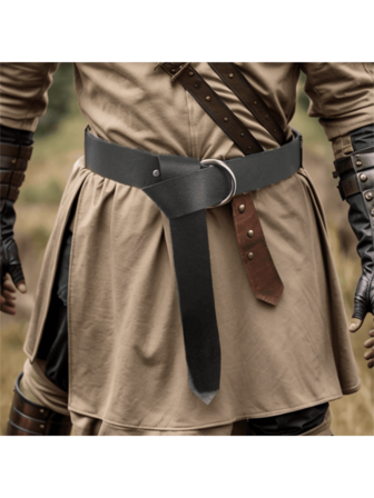 Medieval Viking Belt For Men Renaissance Knight Belt Embossed PU Leather O Ring Belt Viking Costume LARP Accessories