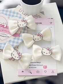 4PCS/2PCS - ,  Simple Cartoon Bow Hair Clips. This Is A Cute Cartoon-Style Sweet Side Hair Accessory And Bangs Accessory. It Is Made Of Durable Plastic Hair Clips, With An Elegant And Fun Design. (This Product Is Packaged In An OPP Bag Without Cardboard, And Some Parts May Be Random.) - Multicolor - View 6